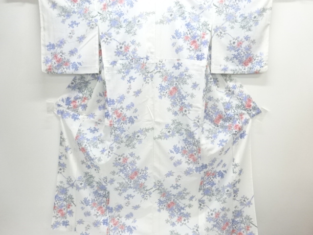 駒絽草花模様小紋着物